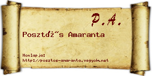 Posztós Amaranta névjegykártya